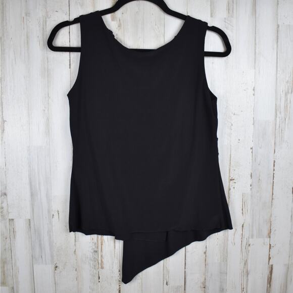 Vintage black sequin & lace trimmed sleeveless tank top blouse sz medium petite - Picture 7 of 7